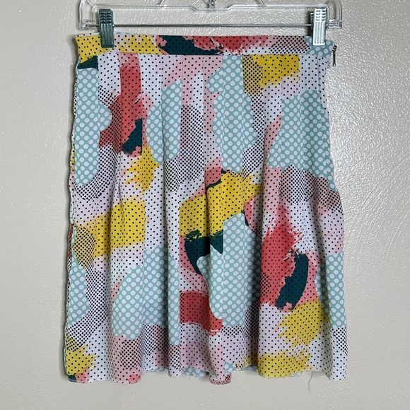 1. State Polka Dot Pastel Abstract Pleated Mini Skirt Size XSmall - Picture 1 of 8